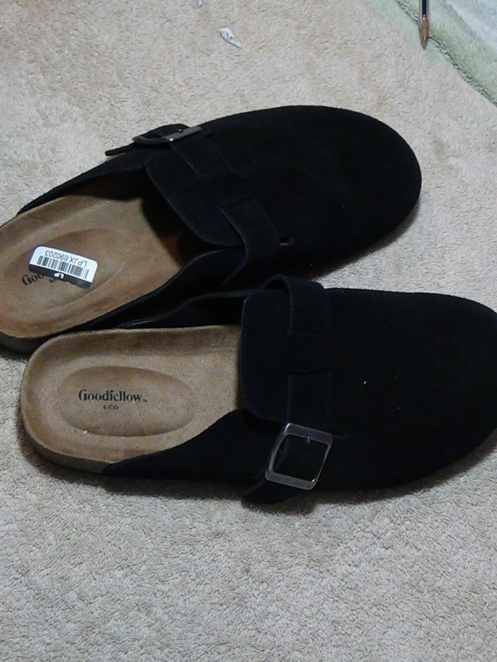 Mens Suede Leather Oswald Clogs Goodfellow & Co Size 11 Color Black